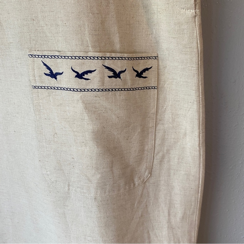 Lemon Grass Linen Blend Nautical Maxi Dress Size M - Picture 7 of 10